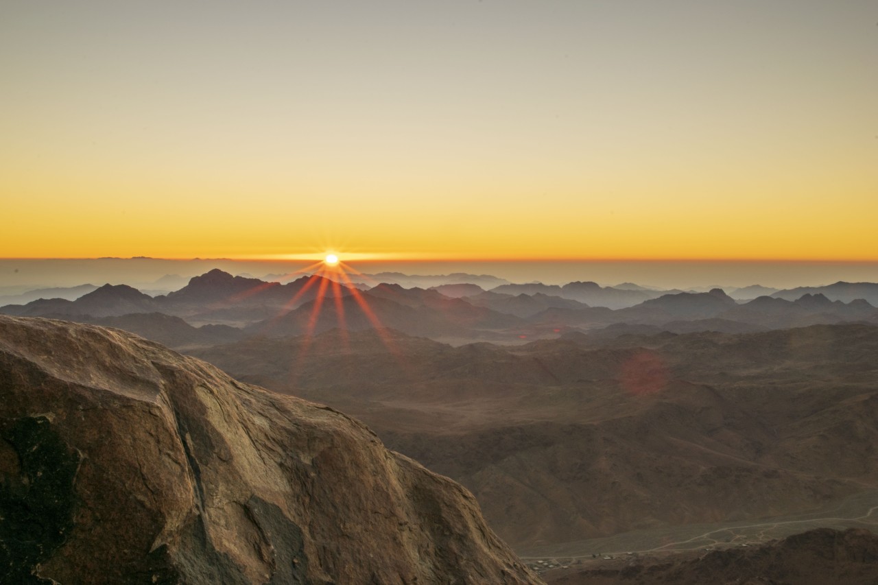 Free Landscapes photos. Sunrise from Mount Sinai in Egypt.